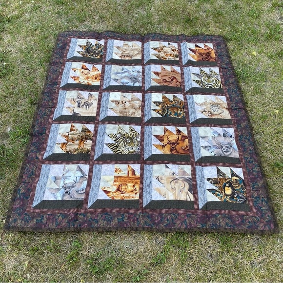 Vintage Other - Vintage animal patchwork quilt